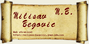 Milisav Begović vizit kartica